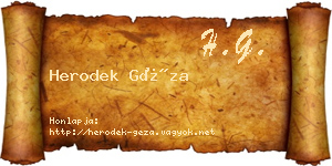 Herodek Géza névjegykártya