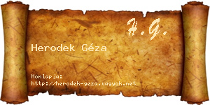 Herodek Géza névjegykártya