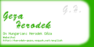 geza herodek business card